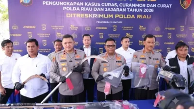 Polda Riau Bongkar 1.333 Kasus Kejahatan Jalanan, 525 Tersangka Diamankan
