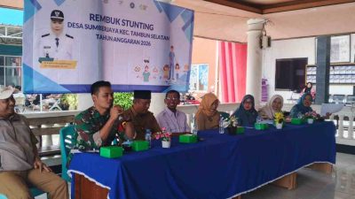 Babinsa Koramil 01/Tambun Hadiri Rembug Stunting Desa Sumberjaya, Perkuat Sinergi Tekan Angka Stunting