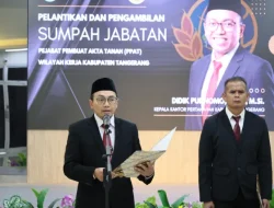 Kepala Kantor Pertanahan Kabupaten Tangerang Lantik Empat PPAT
